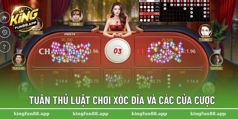 Tuân thủ luật chơi xóc đĩa và các cửa cược